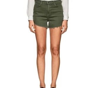 L'AGENCE High Rise Khaki Green Cut off Ryland Denim Shorts